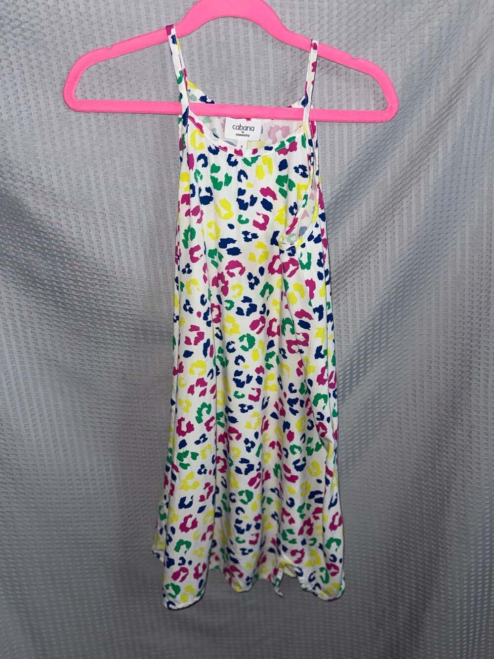 Cabana by Crown & Ivy Women's Multicolor Leopard Print Sleeveless Summer Dress S